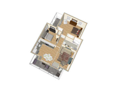 Overhead First Floor for House Plan #1502-00035