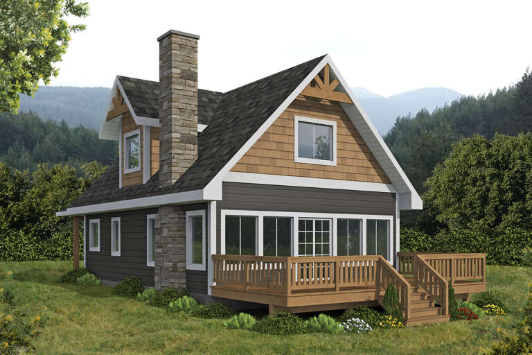 House Plan House Plan #32928 Angled Rear Elevation 
