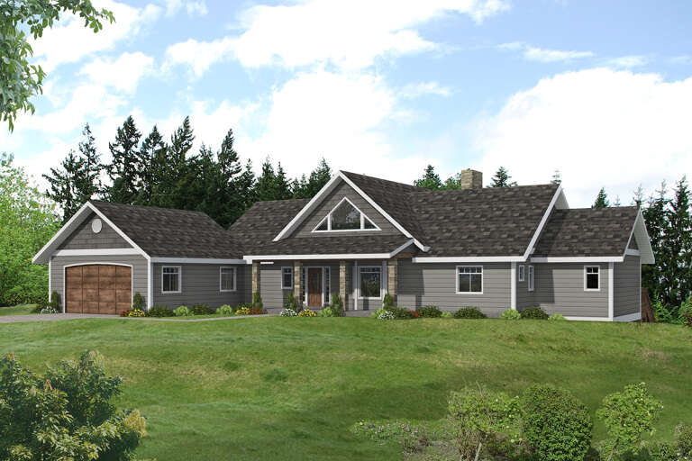 House Plan House Plan #32930 Angled Front Elevation