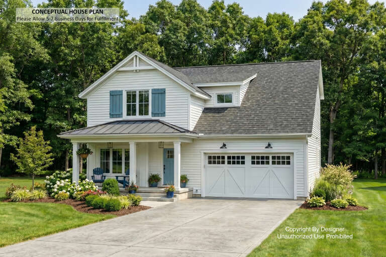 House Plan House Plan #32932 Angled Front Elevation 