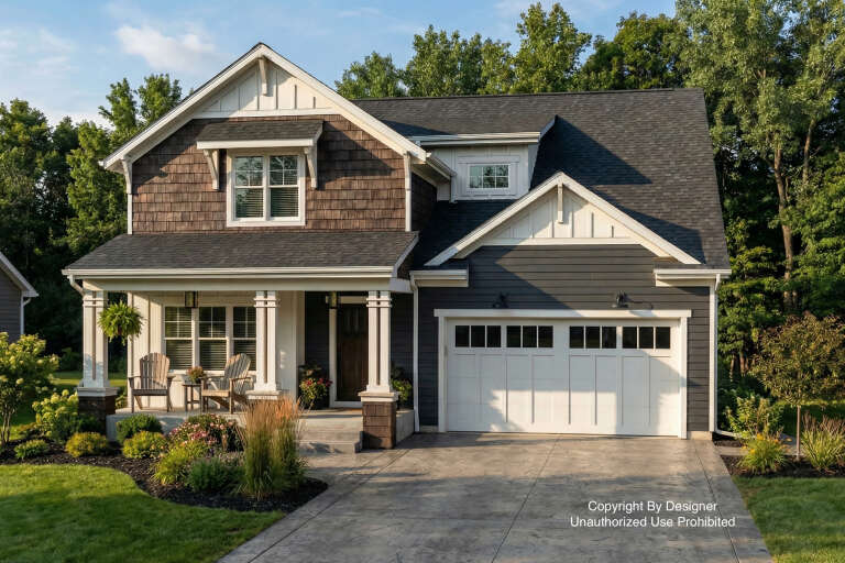 House Plan House Plan #32933 Angled Front Elevation