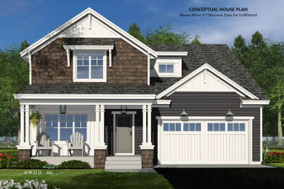 Craftsman House Plan #098-00503 Elevation Photo