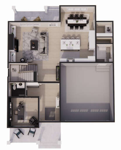 Overhead First Floor for House Plan #098-00503