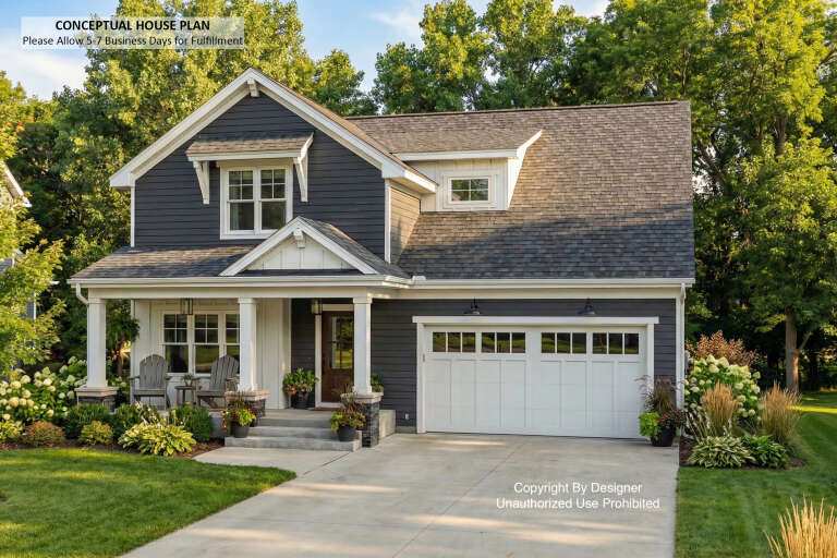 House Plan House Plan #32934 Angled Front Elevation
