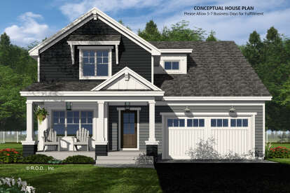 Craftsman House Plan #098-00504 Elevation Photo