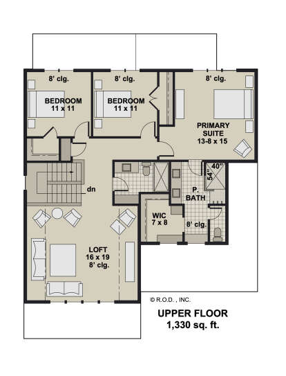 Second Floor for House Plan #098-00505