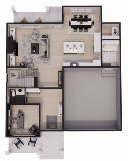 Overhead First Floor for House Plan #098-00505