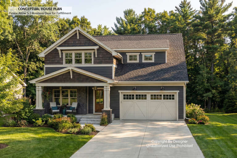 House Plan House Plan #32936 Angled Front Elevation
