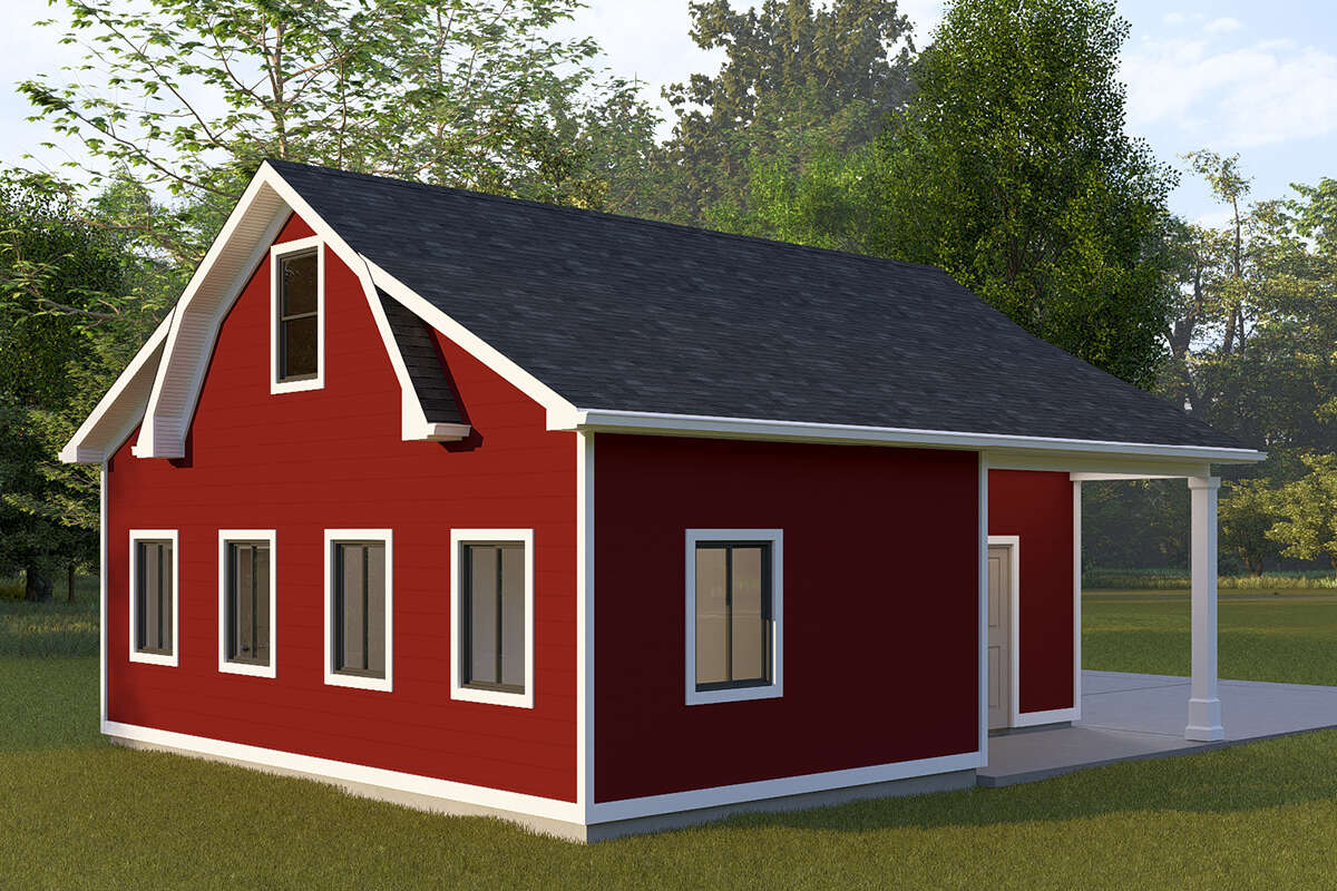 One Car Barn Pattern Barn 1 Car Garage Plan - 621 Square Feet | Floor Plan #2802-00393 ...