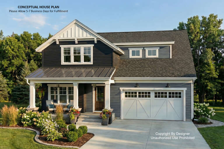 House Plan House Plan #32950 Angled Front Elevation
