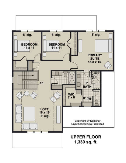 Second Floor for House Plan #098-00507