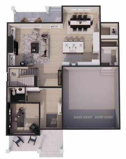 Overhead First Floor for House Plan #098-00509
