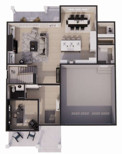 Overhead First Floor for House Plan #098-00510