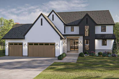 Modern Transitional House Plan #963-01142 Elevation Photo
