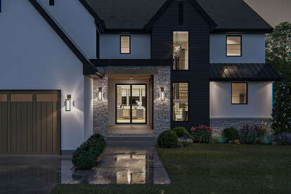 Modern Transitional House Plan #963-01142 Elevation Photo