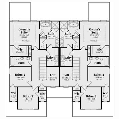 Second Floor for House Plan #009-00442