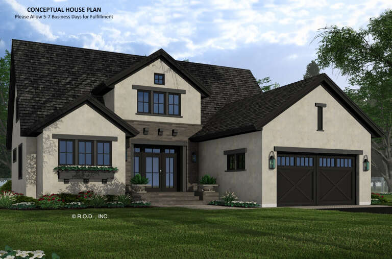 House Plan House Plan #32961 Angled Front Elevation