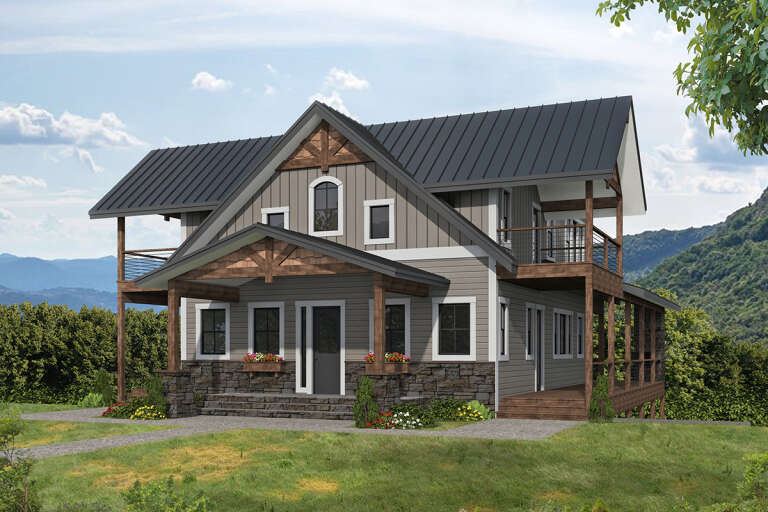 House Plan House Plan #32963 Angled Front Elevation