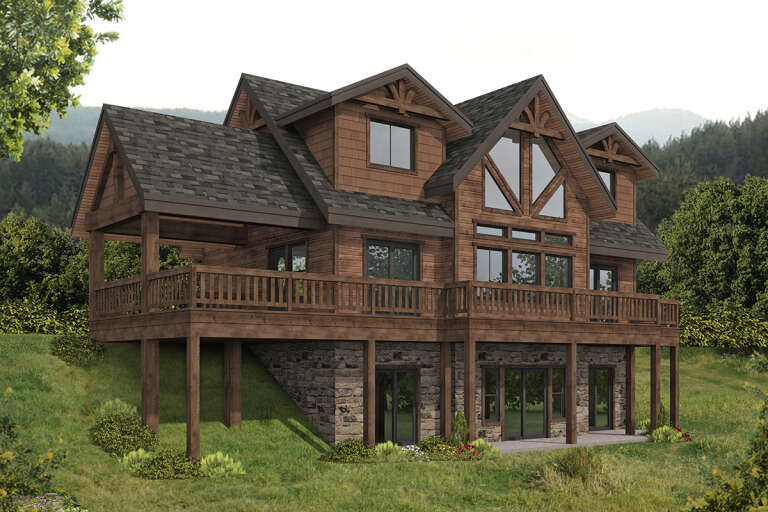 House Plan House Plan #32964 Angled Rear Elevation