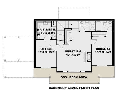 Basement for House Plan #039-00775