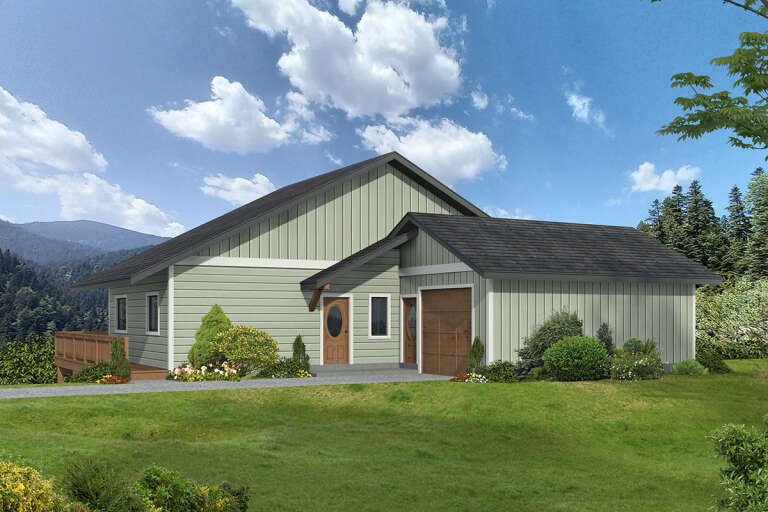 House Plan House Plan #32965 Angled Front Elevation