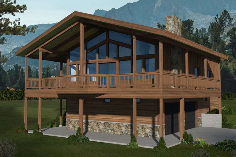 House Plan House Plan #32967 Angled Rear Elevation