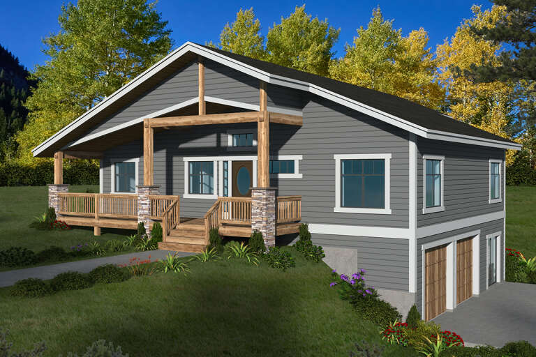 House Plan House Plan #32968 Angled Front Elevation