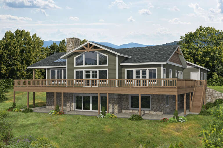 House Plan House Plan #32972 Angled Rear Elevation