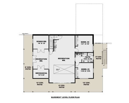 Basement for House Plan #039-00780