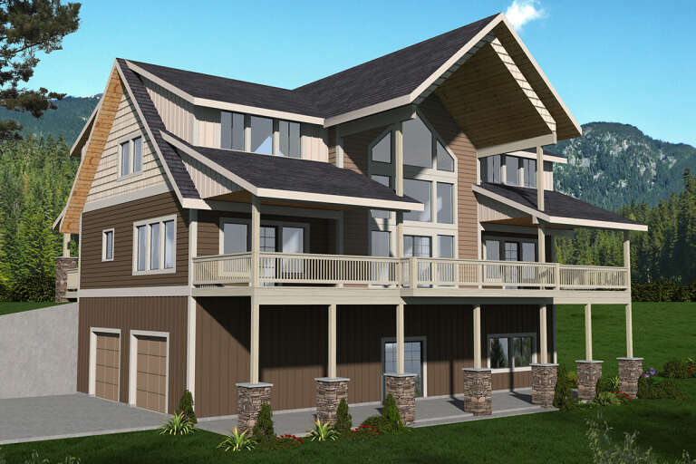 House Plan House Plan #32973 Angled Rear Elevation