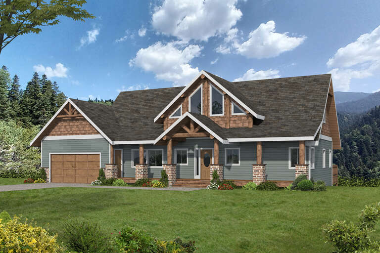 House Plan House Plan #32974 Angled Front Elevation