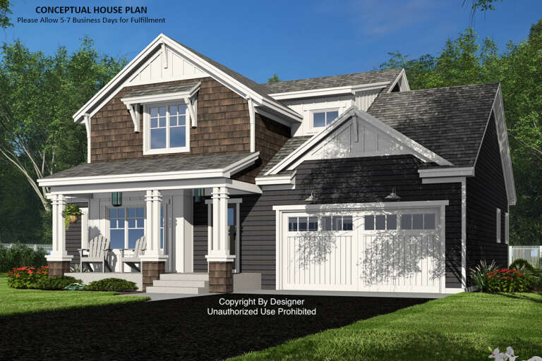 House Plan House Plan #32975 Angled Front Elevation