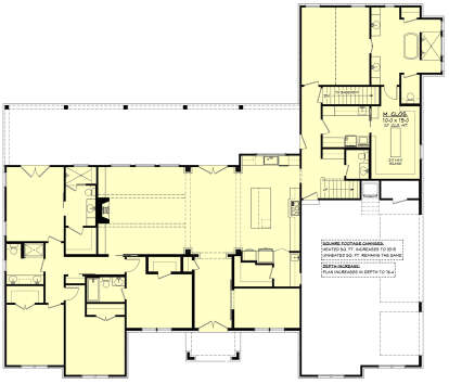 Main Floor w/ Basement Stairs Location for House Plan #041-00390