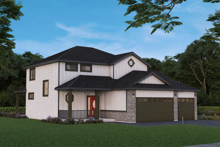 House Plan House Plan #32979 Angled Front Elevation