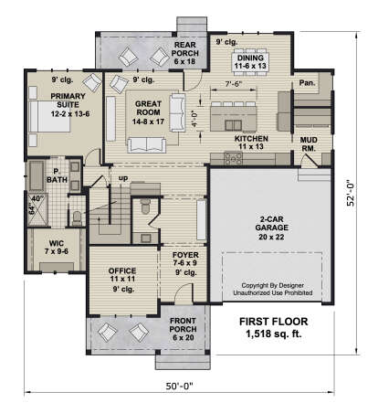 Main Floor  for House Plan #098-00515