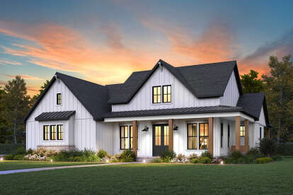 Modern Farmhouse House Plan #4534-00141 Elevation Photo