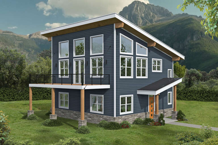 House Plan House Plan #32992 Angled Front Elevation