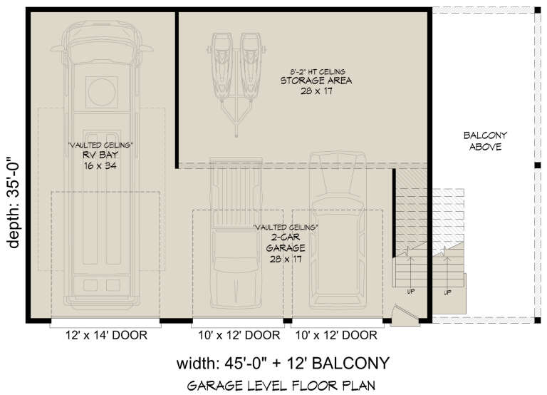 Modern 3 Car Garage Plan - 2,084 Square Feet, 1 Bedroom, 1 Bathroom ...