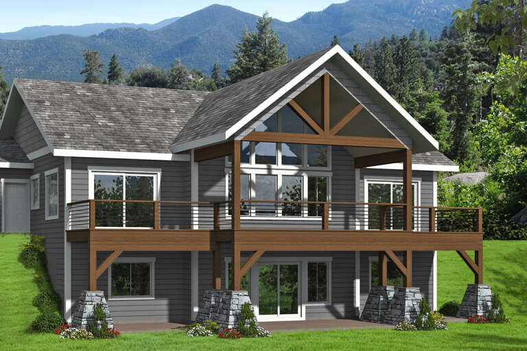 House Plan House Plan #33004 Angled Rear Elevation