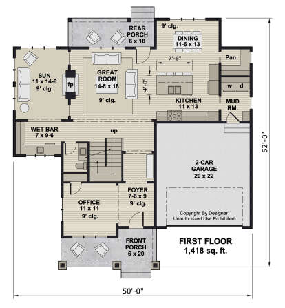 Main Floor  for House Plan #098-00520