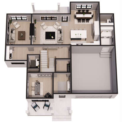 Overhead First Floor for House Plan #098-00520