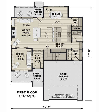 Main Floor  for House Plan #098-00521