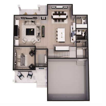 Overhead First Floor for House Plan #098-00522