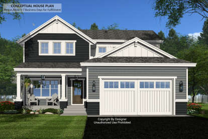 Craftsman House Plan #098-00523 Elevation Photo