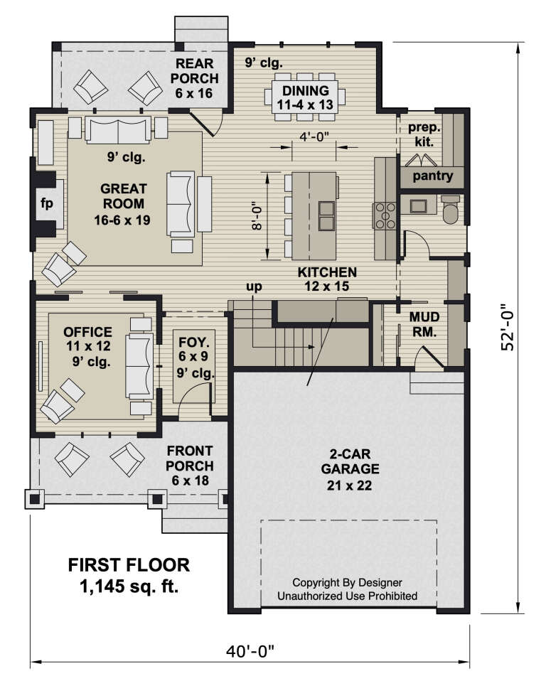 House Plan House Plan #33010 Drawing 1