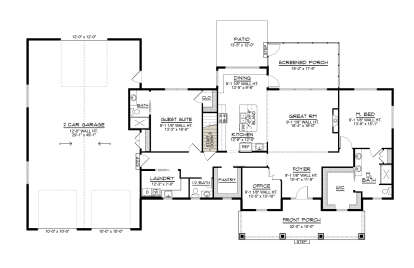 Main Floor w/ Basement Stairs Location for House Plan #5032-00347