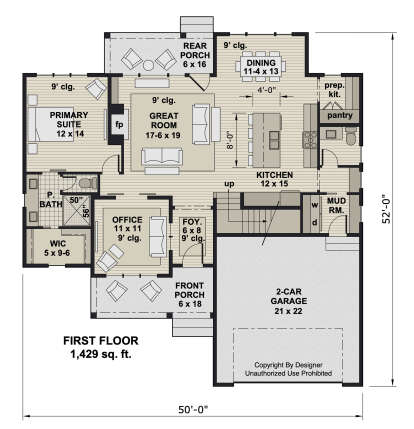 Main Floor  for House Plan #098-00524