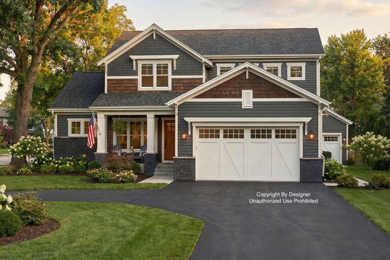 House Plan House Plan #33013 Angled Front Elevation
