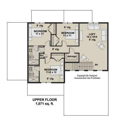Second Floor for House Plan #098-00525