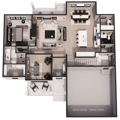 Overhead First Floor for House Plan #098-00526